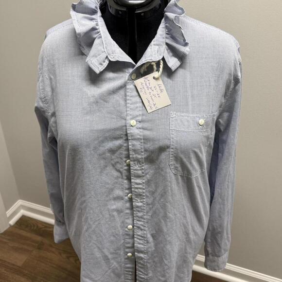 Upcycled Reworked Ruffle Collar Men’s Shirt - Picture 1 of 5